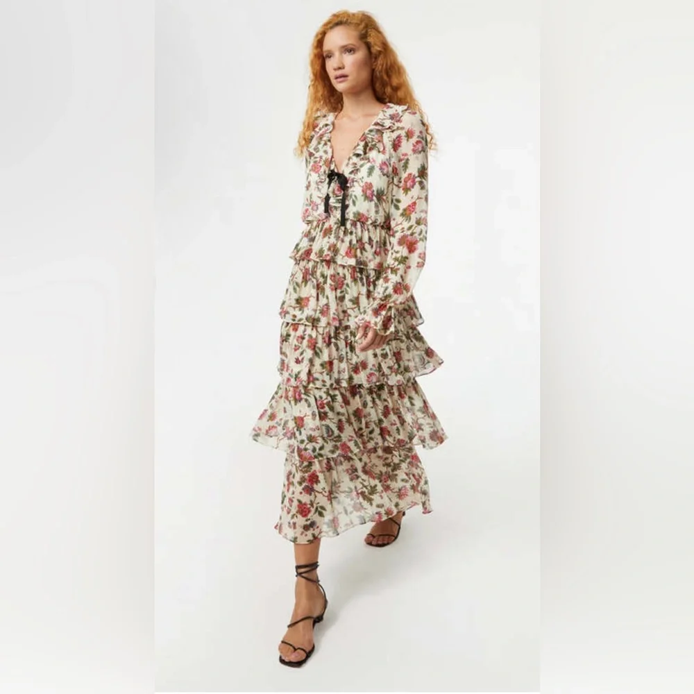 Rhode Susanna maxi dress Floral Tiered Ruffle Maxi Dress - Picture 1 of 5